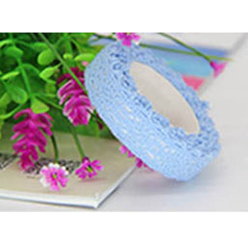 Tapicerka tkanina DIY haftowana siatka 2 jardy taśma koronkowa taśma wykończeniowa sznurek robić szycia dekoracja nić bawełniana ręcznie robiona tkanina na odzież: Niebieski