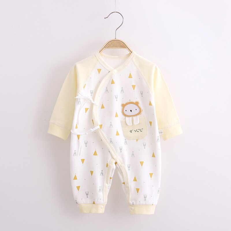 Pasgeboren Baby Jongen Meisje Jumpsuit Puur Katoen Leuke Leeuw En Kleine Vos Lange Mouwen Jumpsuit Baby Kleding Pyjama Vier seizoenen