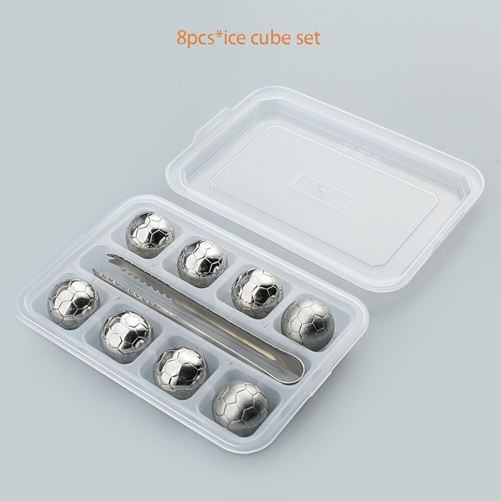 Metal Ice Cubes Set Premium Whisky Chilling Stones Metal Ice Cube: 8Pcs