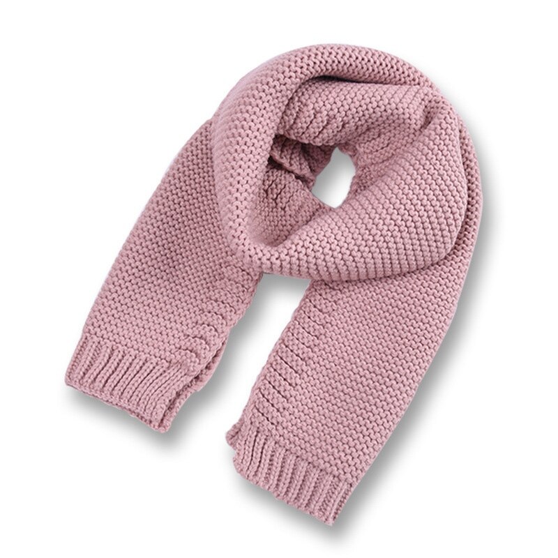 Bufanda de algodón de 120cm para bebé, pañuelo de punto para niño y niña, bufanda cálida para invierno, suave: Rosa