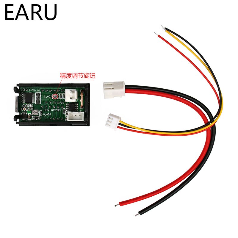1pc diy  dc100v 10a voltmeter amperemeter blå rød dobbelt amp volt spænding strømmåler tester panel digital led display til bil