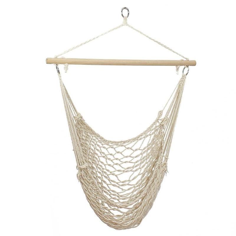 Portable Hammock Chair Wall Hang Swing Rope Outdoor Indoor Garden Kids Seat Garden Dormitory Single Safety Chair