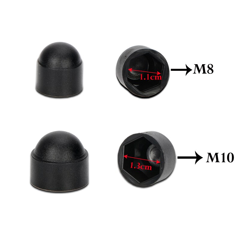 24 stk bolt dæksel  m8/m10 nylon og plast metriske kuppel bolte møtrikker hoved hætter dæksel sekskantede skruer sæt sortiment: M10 24 stk