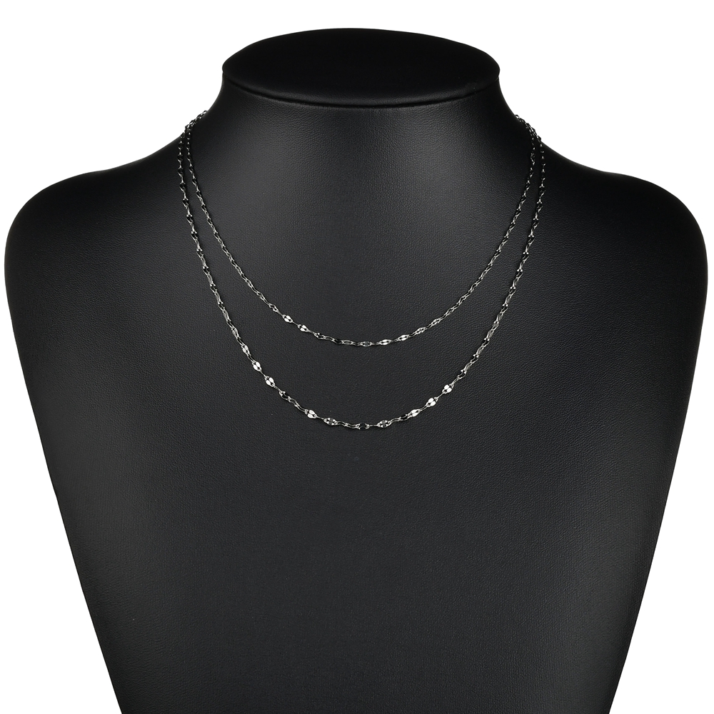 Sifisrri stainless steel lip chain necklaces for men and women, silver and gold, basic accessories, link chains, solid metal jewelry