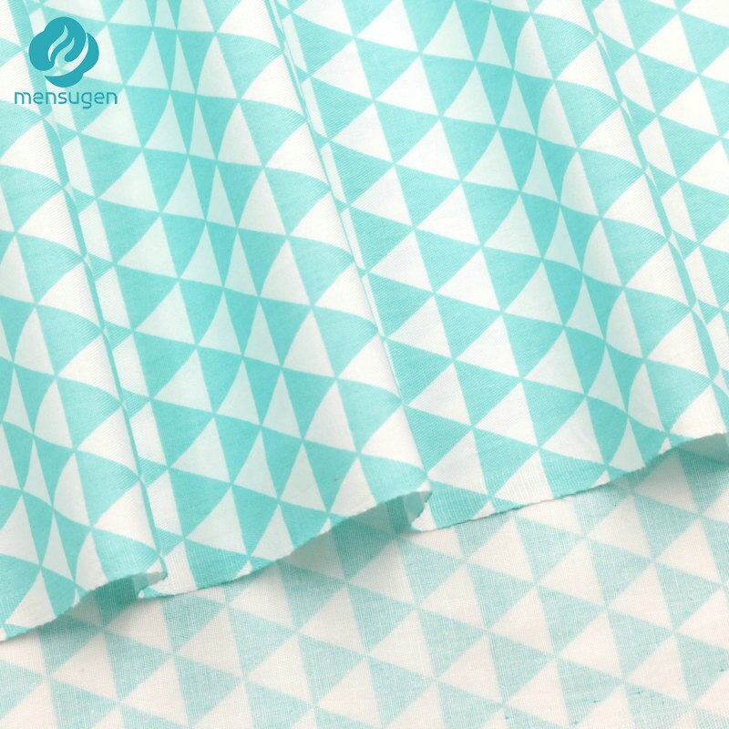 Mensugen 50cm*160cm mint och vitt bomullstyg kudde kuddar täcke filt textil sömnad material tilda docka tyg