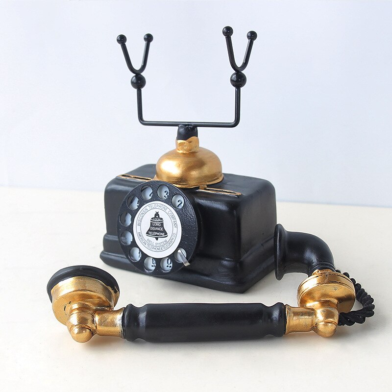 Antieke Ouderwetse Telefoon Desktop Decoratie Ornament Craft Retro Desktop Vaste Telefoon Model