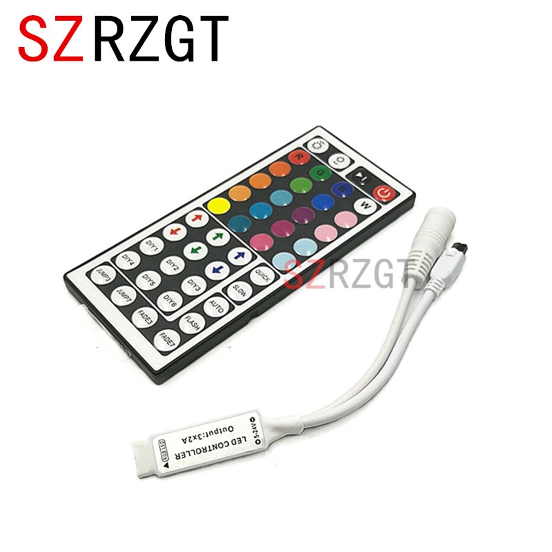 SZRZGT DC5-24V mando a distancia de 44 teclas, minireceptor para tira de luces LED RGB 3528/5050, controlador de cinta Led