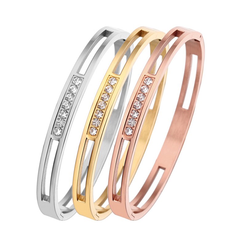 Charm Bracelet - Stainless Steel - 4/6/8mm Width - Hollow Round Design - Adjustable Hook Clasp