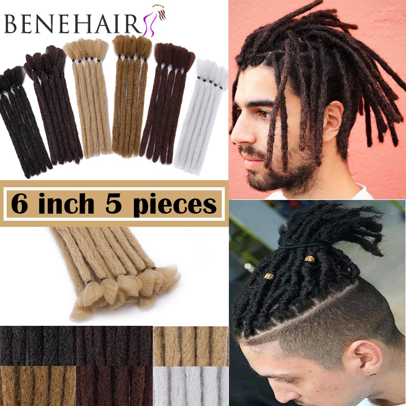 BENEHAIR 6'' Dreadlocks Hair extensions Synthetic Braiding Hair For Men Crochet Hair Braids Reggae Hippie Style For Women