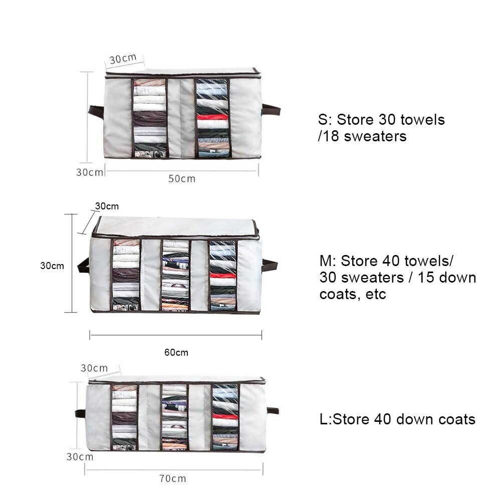 210D Oxford Portable Clothes Storage Bag Organizer Folding Closet Sweater Organizer For Clothes Pillow Quilt Blanket Bedding