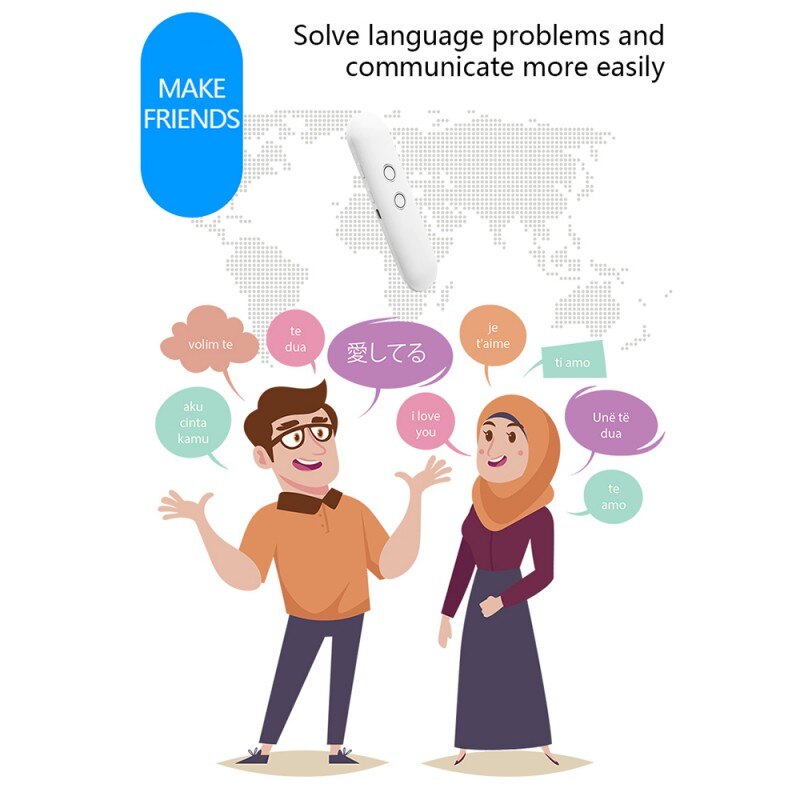 Two Way Easy High End Smart Voice Language Translator Portable Bluetooth 40+ Languages Instant Real-time language translator