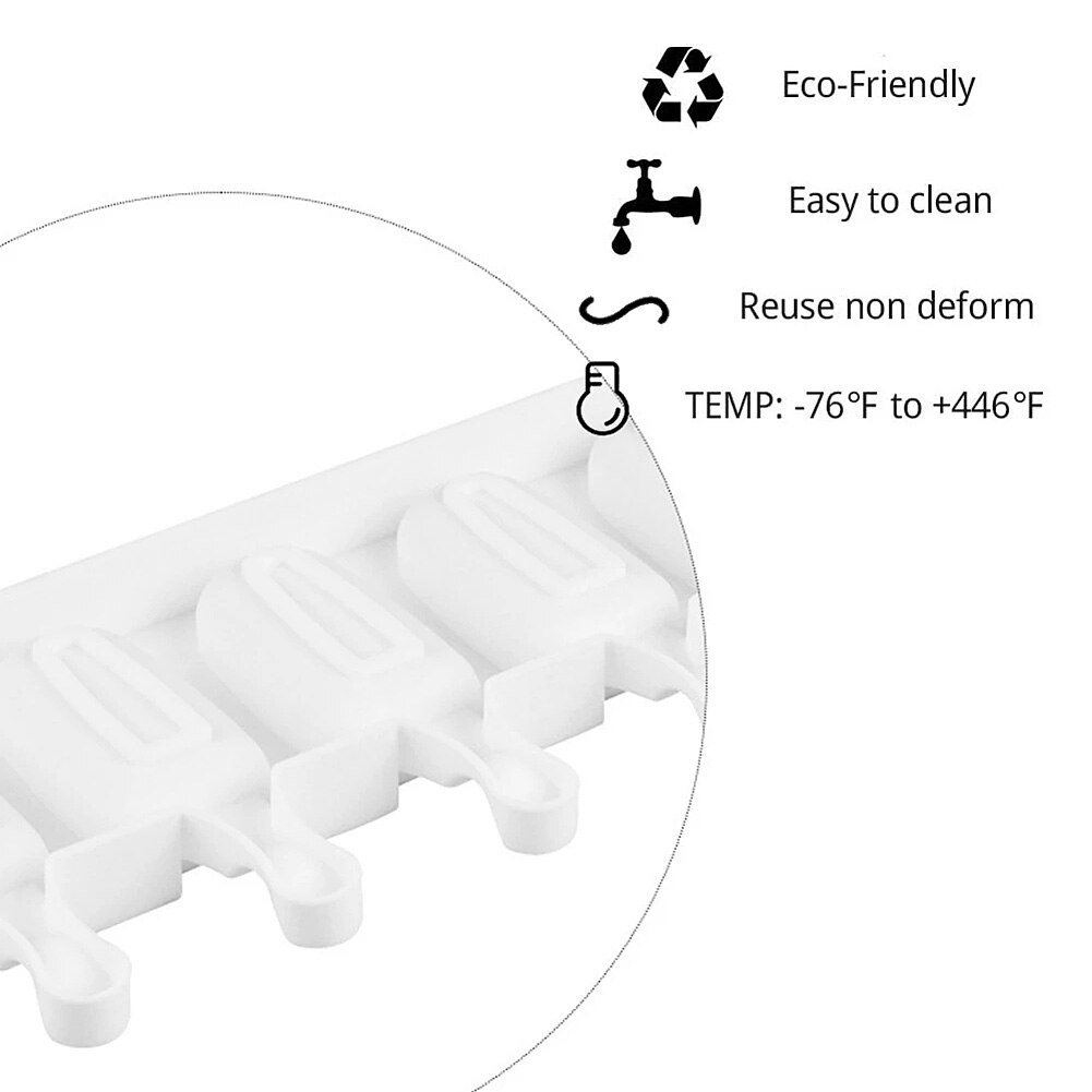 Molde para hacer polos de zumo de silicona genérica, práctico y duradero, accesorios de cocina portátiles, color blanco, reutilizable, 1 ud.