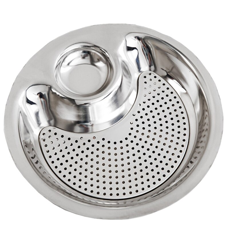 Thick Stainless Steel Vinegar Dish Dumpling Plate Drain Double Tray Fruit Tray Serving Platter Serving Dish