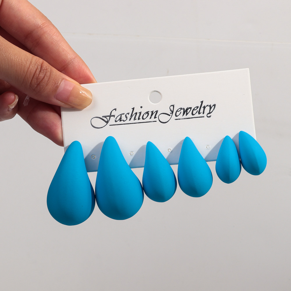 Korea 3 Paar Acryl Chunky Waterdrop Oorbellen Dupe Voor Vrouwen Kleurrijke Extra Grote Druppel Oorbel Hoepels Sieraden Lichtgewicht