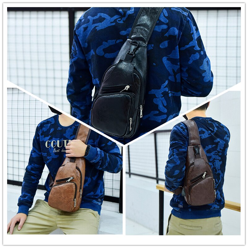 Crossbody Tassen Voor Mannen Korte Trip Sling Borst Bag Casual Messenger Bags Mannelijke Schoudertas Diagonaal Back Pack Bolsos