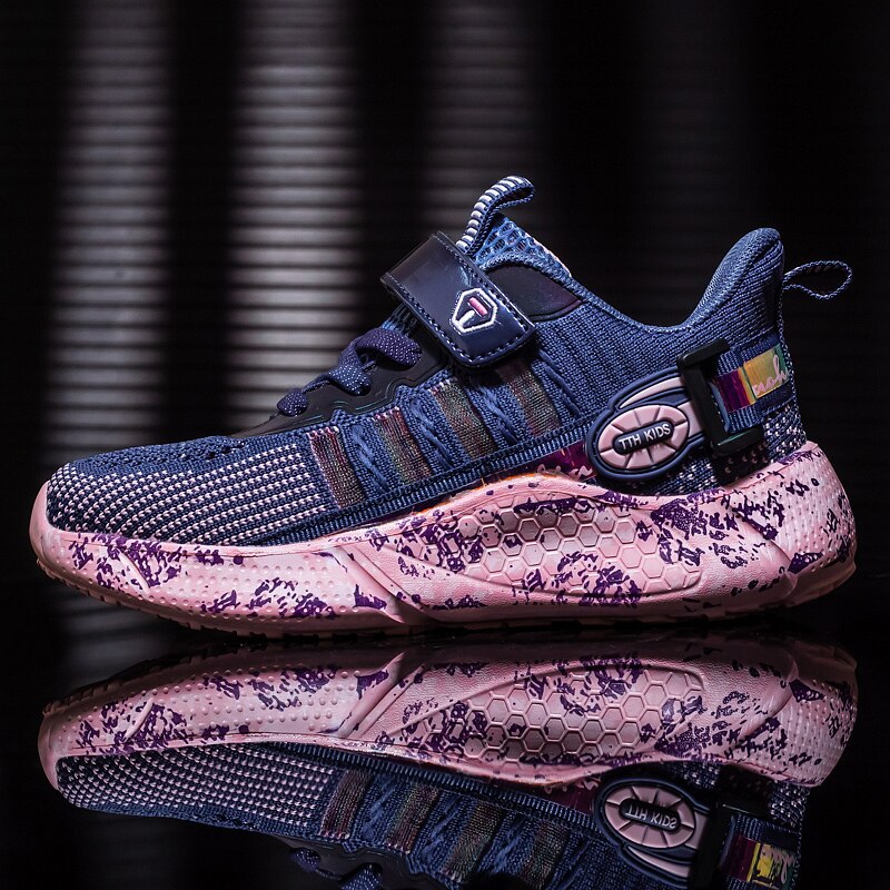 Kindersportschoenen jongens waterdichte enkele schoenen campus meisjes schoenen jongens sneakers casual camouflage kinderschoenen: Paars / 28