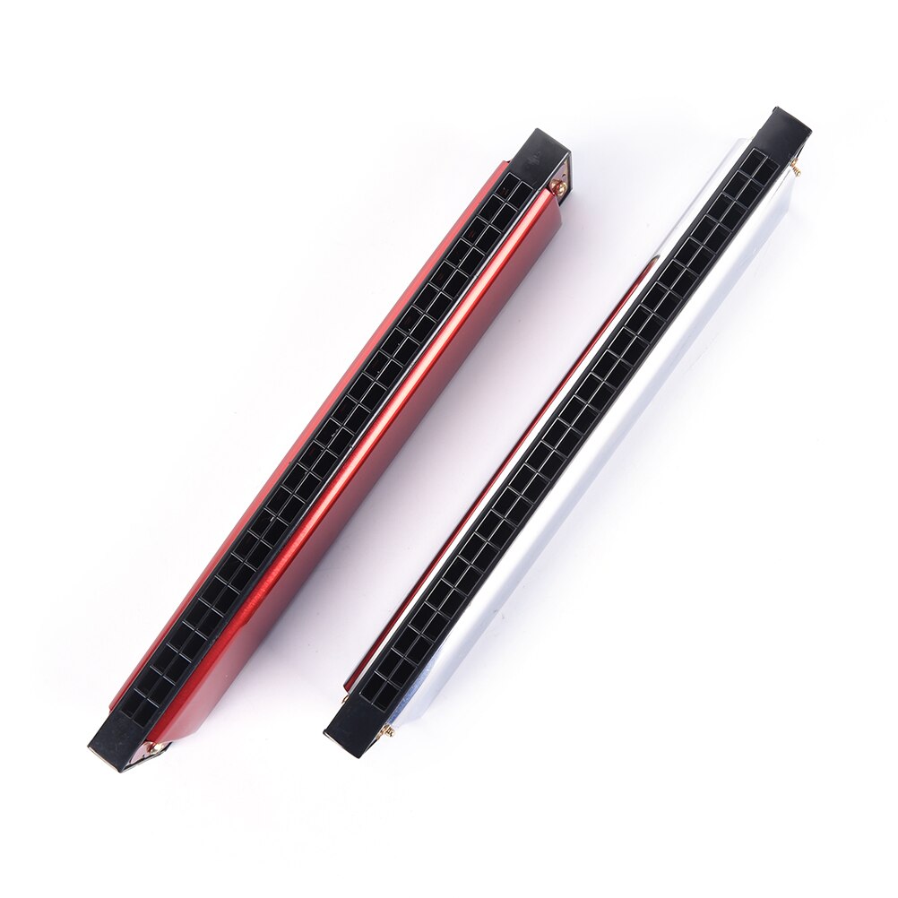 24 Hole Key Of C Play Harmonica Tremolo Harmonica Mouth Organ Double Row For Blues Jazz Rock Folk Musical Beginner Instrument