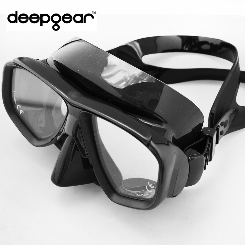 Top low profile black silicone scuba diving mask Tempered glasss myopia lens mask for nearsighted freedivers Adult scuba mask