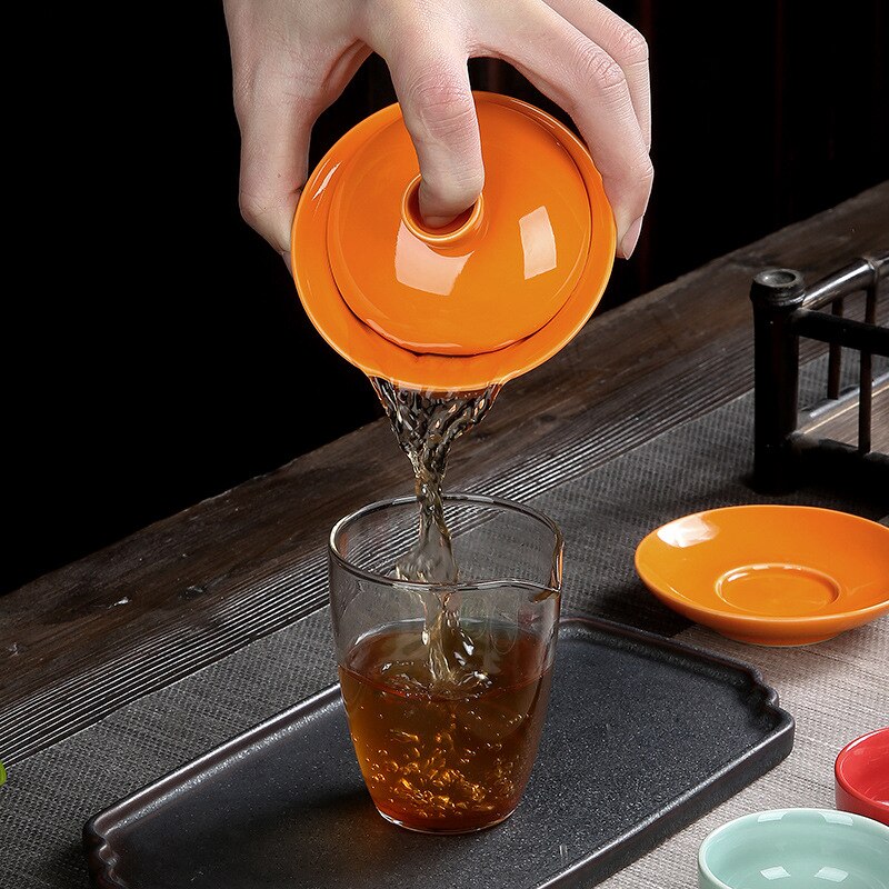 130ml terrin kinesisk keramisk tekop drinkware tekopper kopper porcelæn kinesisk traditionelt tesæt med låg og underkop
