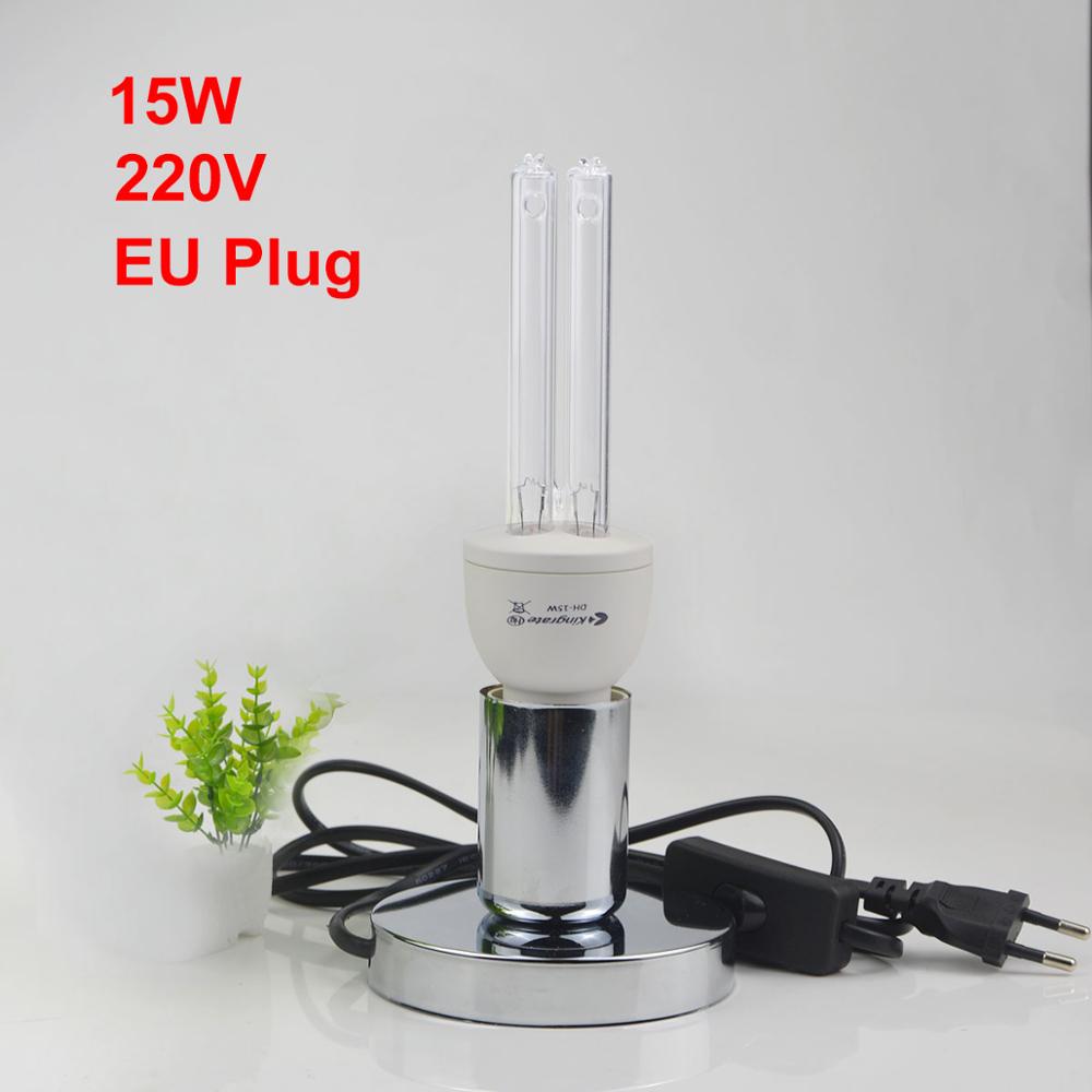 UVC Quarz Keimtötende UV lampe E27 220V 110V UV-licht Rohr Desinfektion Ultra violett beleuchtung für Bakterium Milbe mörder Schlecht: 15W 220V EU Stecker / UVC mit Ozon