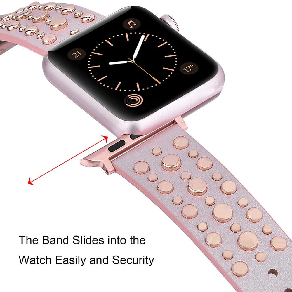 Nagler bånd for apple watch serie 6/5/4/3 se sport loop stropp correa iwatch 38mm 40mm armbånd apple watch 44/42mm skinnbelte