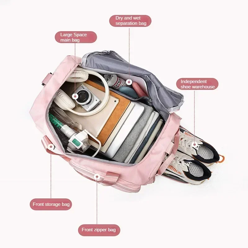 Travel dry wet separation women's sports fitness bag swimming backpack fitness outdoor sports travel bag weekend