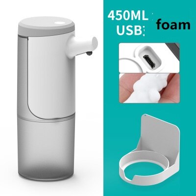 Smart sensor håndvask gel alkohol desinfektion elektrisk skum sæbedispenser usb opladning 450ml automatisk induktion: Skum