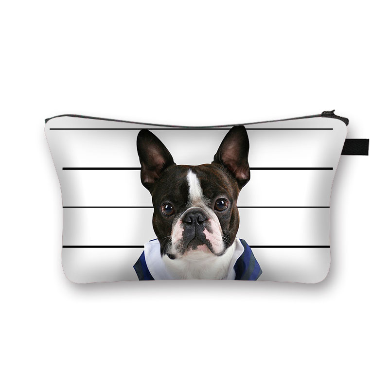Cute Dog 3D Printed Cosmetic Bags Cute Pug Women Makeup bags Organizer Necessaries for Travelling Cosmetic Cases: shzbbaddog08