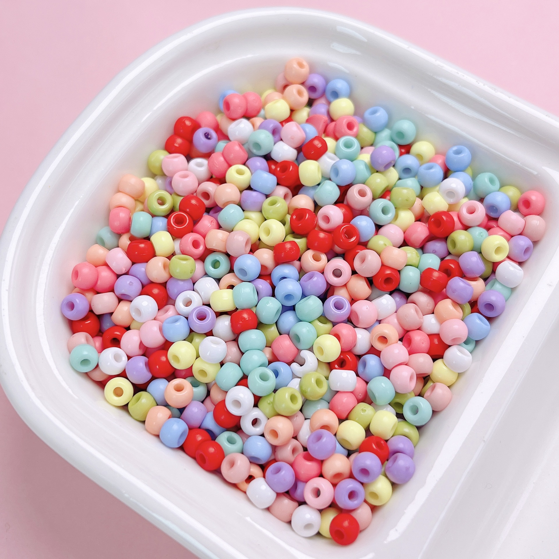 200 unids/lote de cuentas de semillas coloridas para fabricación de joyería, decoración DIY Y2K, pulsera, collar, pendientes, cadena para teléfono, accesorios para el cabello: Rosa