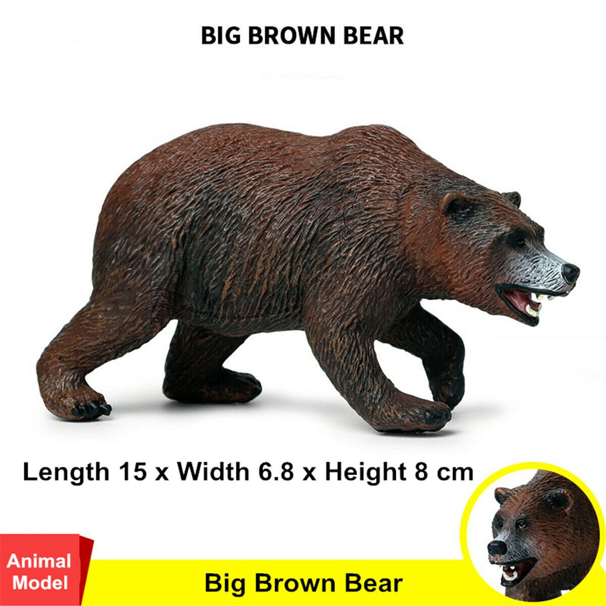 Agressieve Bruine Beer Grizzly Bear Figuur Animal Decor Collector Kid Speelgoed Simulatie Model Dier Collector Decor