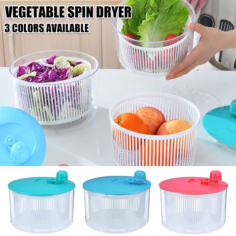 Salat spinner grøntsager bladsalat tørretumbler afløbsrum frugtvask ren kurv plast hks 99