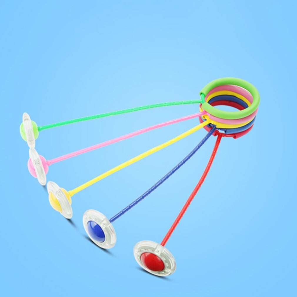 Bola de salto de juguete elástica para niños, juego de Yo, Anillo de pie luminoso, anillo de rotación
