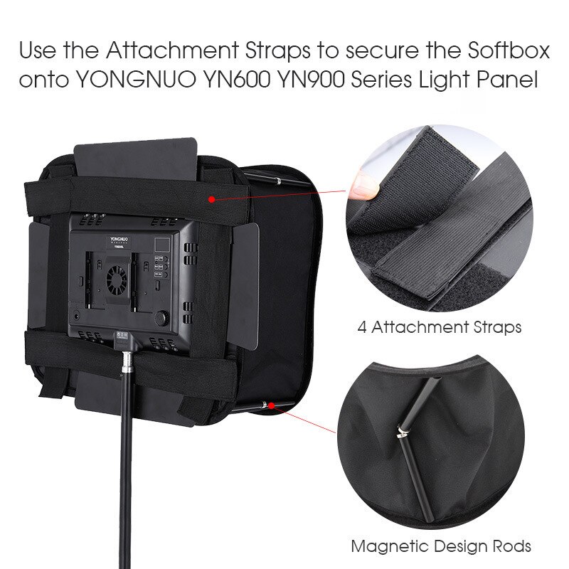 LED Flash Grid Light Folding Softbox Portable Portrait Special Durable Softbox Black