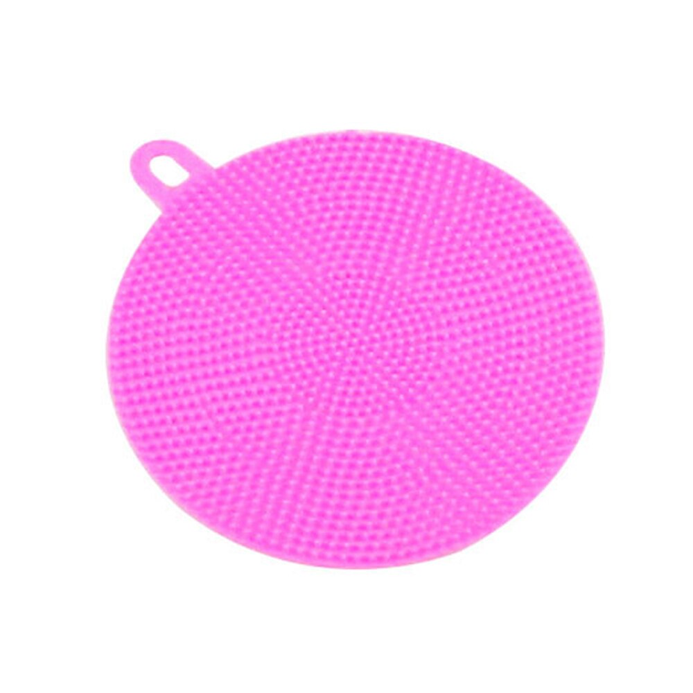 1pc groentereinigingsborstel afwasspons multifunctioneel fruit groente bestek keukengerei borstels keukengereedschap: Rozenrood