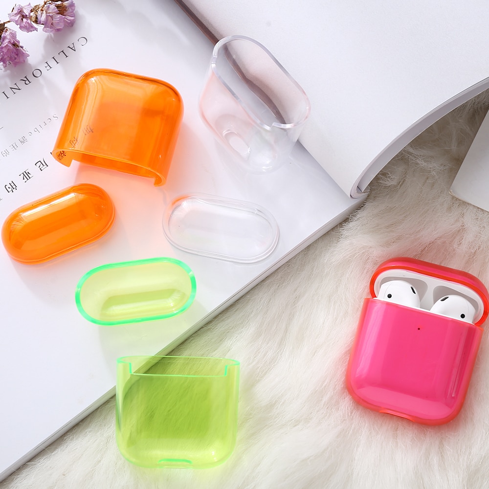 Couvercle de couleur claire pour boîtier Airpods étui pour écouteurs Transparent pour Apple Airpods 2 1 pour coque de boîtier de charge Airpod Air Pod