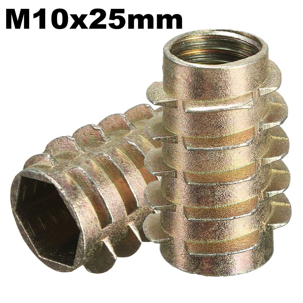 M4 M5 M6 M8 M10 Hex Drive Screw In TYPE E Threaded Insert Nuts Furniture Bushing