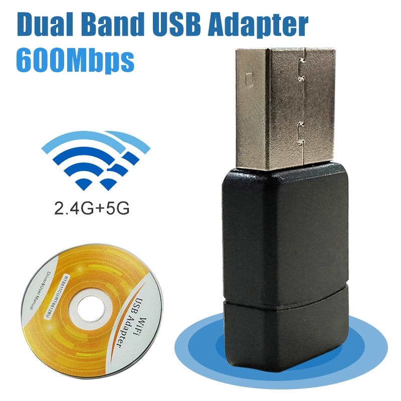 Draadloze USB Adapter AC 600Mbps Wifi 2.4G 5G Netwerkkaart Antenne wi-fi Ontvanger Lan USB Ethernet PC Wifi Dongle