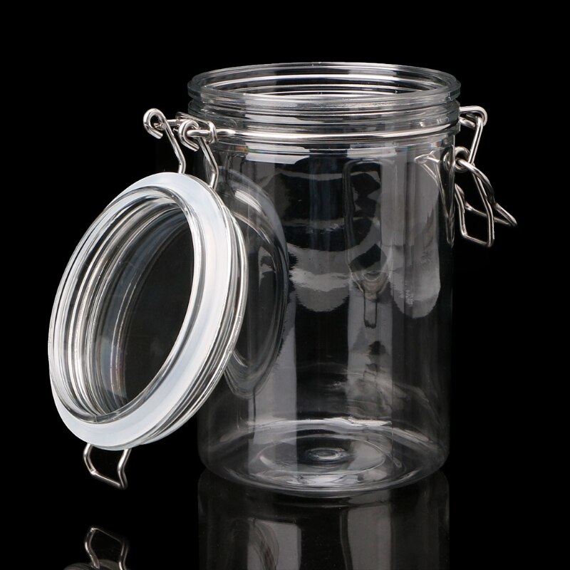 Food Storage Jar With Air Tight Sealed Metal Clamp Lid For Milk Powder Kitchen X7YD