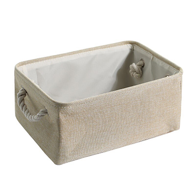 Hopfällbar korg tång flätad korg leksak smutsiga kläder förvaringskorg blommig smink förvaringslåda familjeförvaring heminredning: 41 x 31 x 20cm / Beige