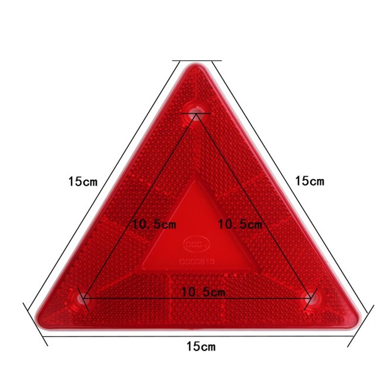 1 Pieces Triangle Warning Reflector Stop Warning Sign Reflective Safety Sign Board Truck Plate Red Rear Light 18507