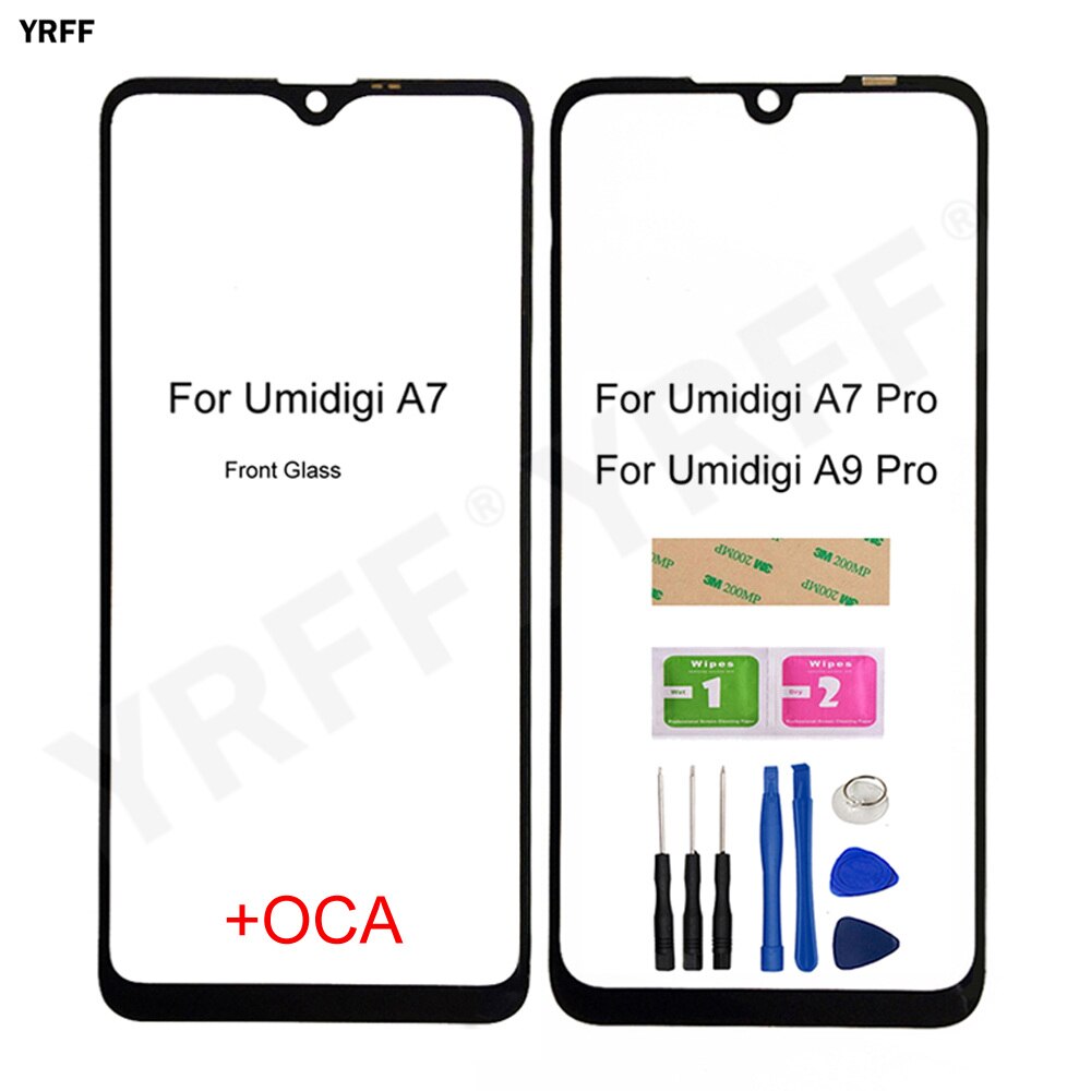 Panneau d&#39;écran tactile pour Umi Umidigi A7 Pro/A9 Pro, panneau en verre avant (sans écran tactile), pièces de réparation de téléphone portable, colle 3m