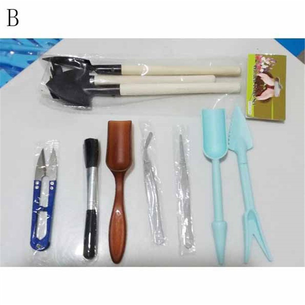 10PCS Succulent Potting Tools Garden Plastic Mini Plant Tool Set Planting Flower Transplanters Hand Tool Kit Seedlings Dibber: B