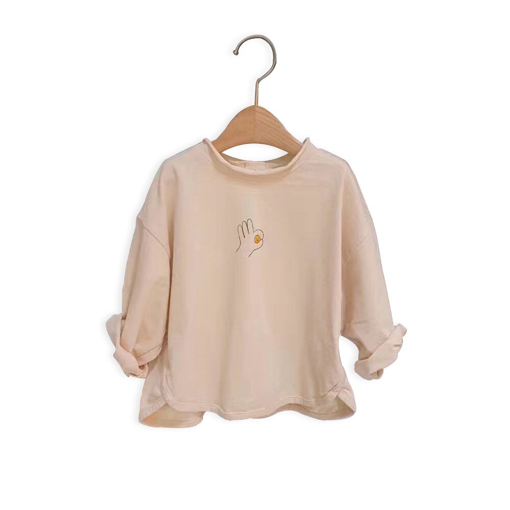 Herfst Product Koreaanse Versie Van Ok Bedrukt Katoen Kinderen Lange Mouwen T-shirt Meisjes Dieptepunt Vrouwelijke Baby