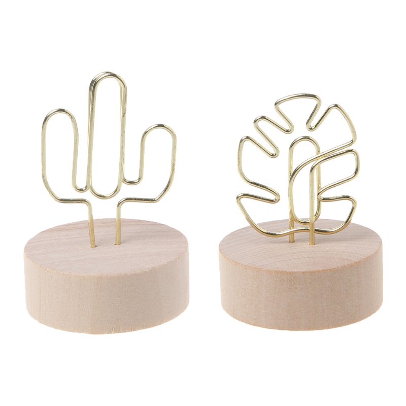 Memo Card Photo Message Picture Clip Note Clamp Table Numbers Round Wooden Base Holder For Wedding Party Decor