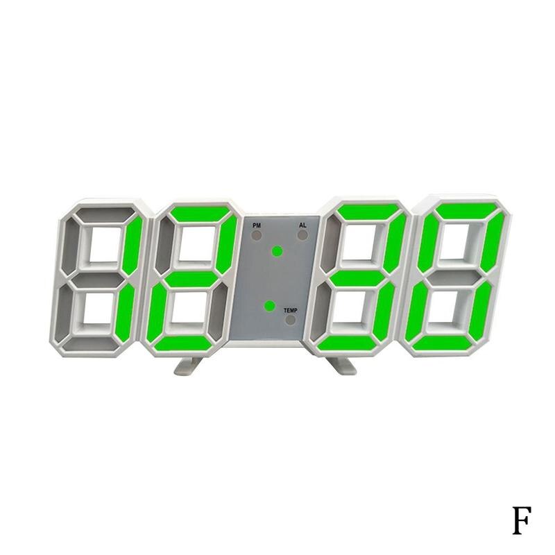 3d digitale klok wekker digitale wandklok led alarm grote klok temperatuur elektronische klok klok 1999 r8 q 9: F