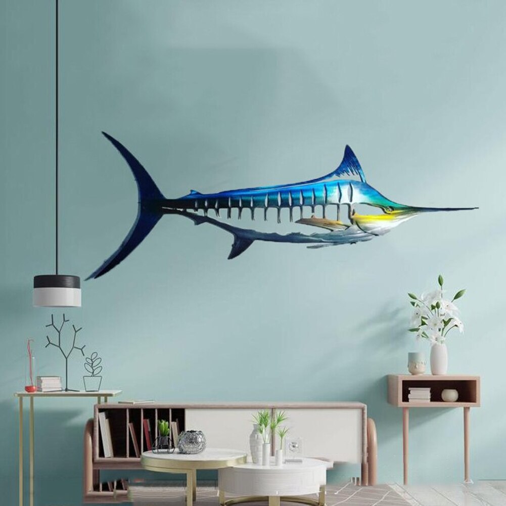 Ocean Park Shark Sculpture Hanging Hollow Pendant Wall-mounted Living Room Bathroom Bedroom Home Decor Decoration