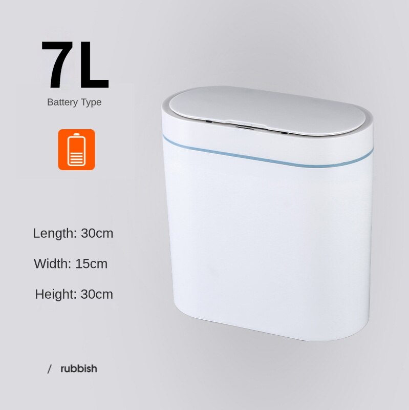 Smart Sensor Prullenbak Elektronische Automatische Huishoudelijke Badkamer Wc Waterdicht Smalle Naad Sensor Bin Smart Home-Prullenbak: A