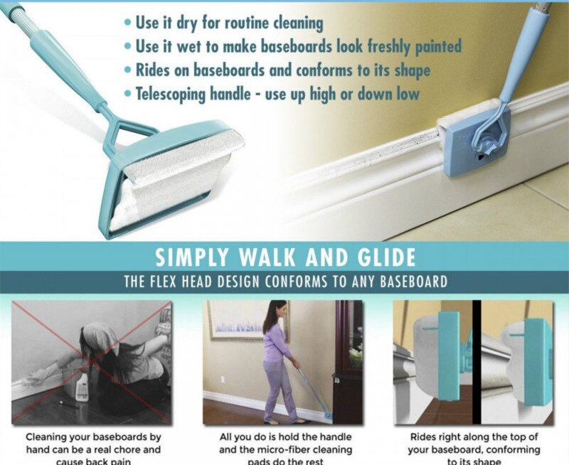 Plint Buddy Gewoon Glijden En Stof Uitschuifbare Microfiber Cleaner Wassen