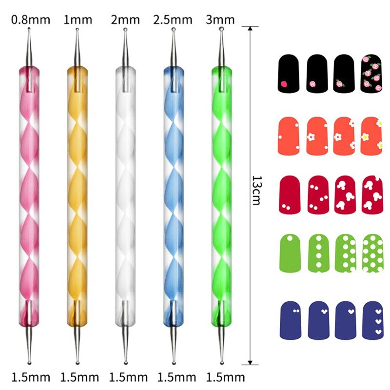 Nagelpenna akryl dubbelhuvud spetsborrkrita nail art prickverktyg diamantbroderi spetsborrpenna nagelkonsttillbehör