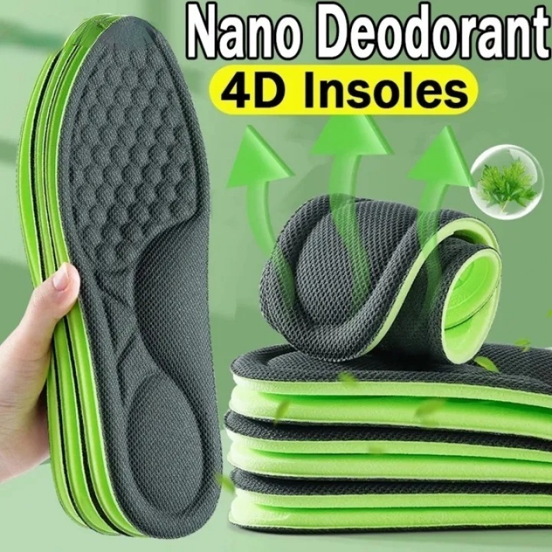 12/2pcs Sports Insoles for Shoes 5D Massage Soft Deodorant Breathable Shock Absorbant Cushion Running Insoles for Feet Men Women